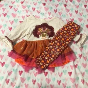 Thanksgiving themed dress with spandex.